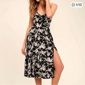 Black and Pink Floral Dress